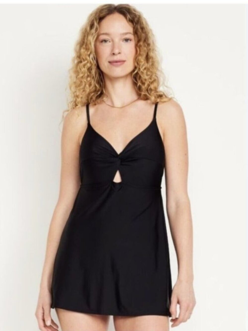 Old Navy Twist Front Swim Dress, Size M, Black, NWT - Picture 2 of 15